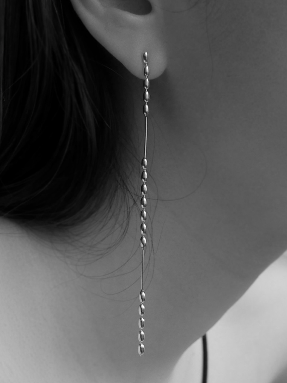 silver rice drop earrings-1