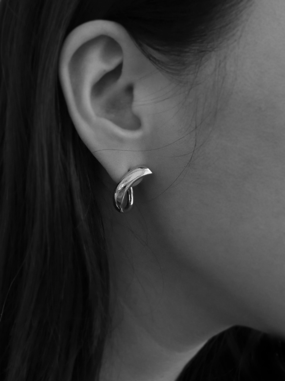 Ribbony earrings silver