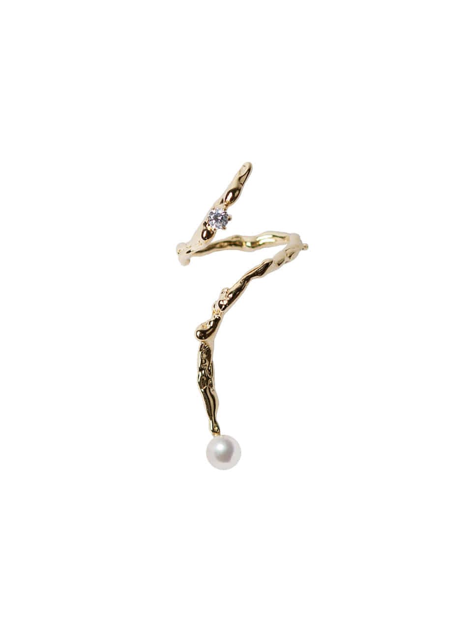 drippings pearl 14k gold ring