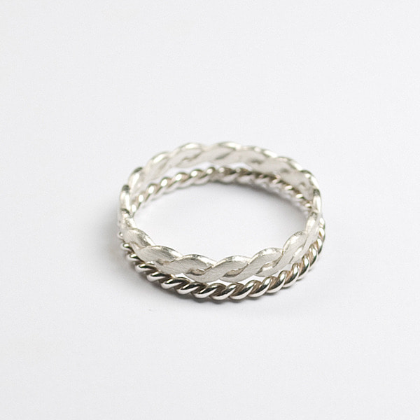 silver twist layered rings