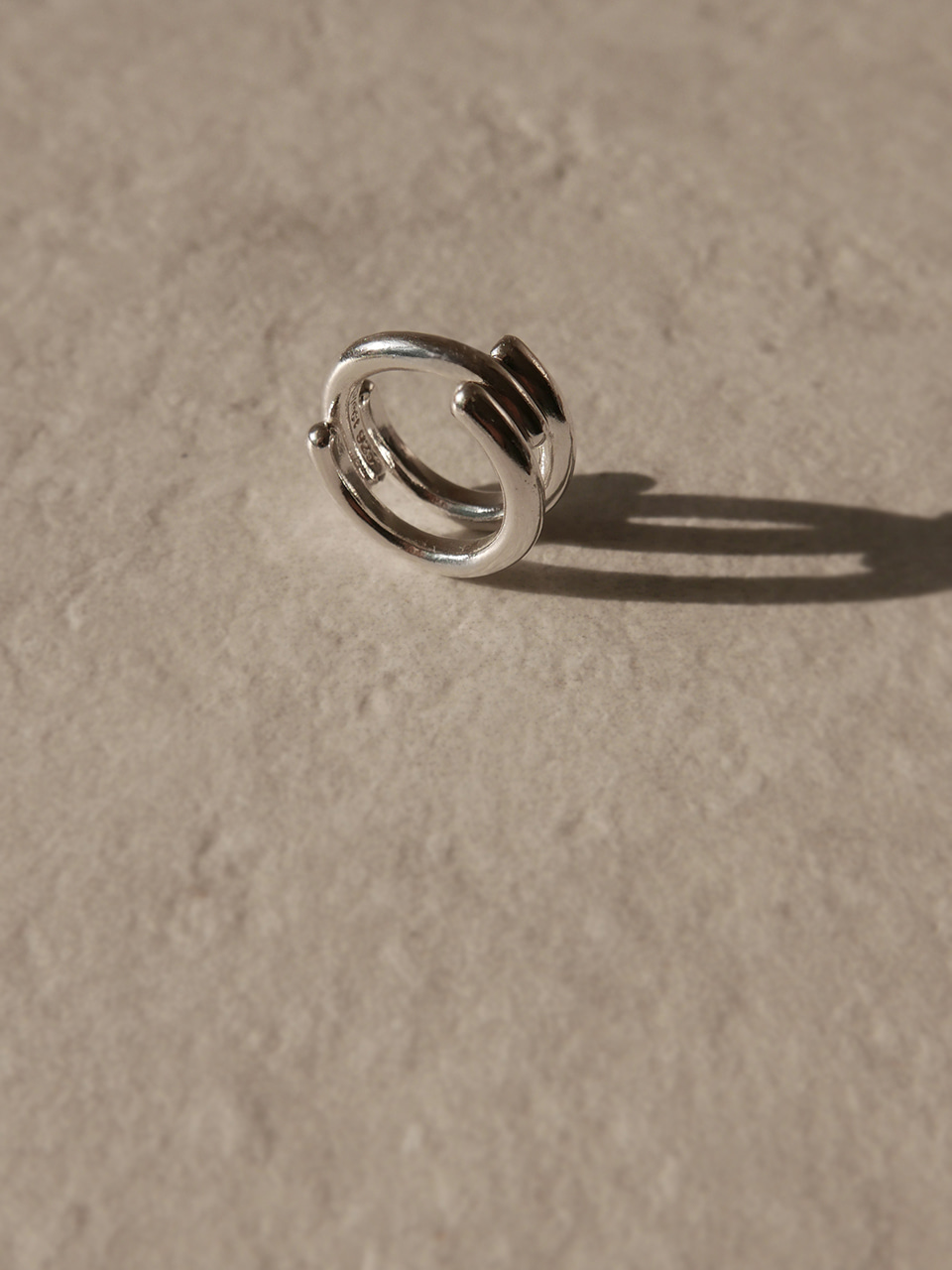 double circle silver ring