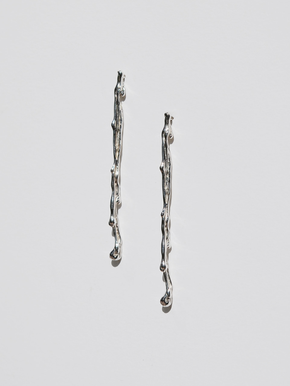 Drippings long earrings silver