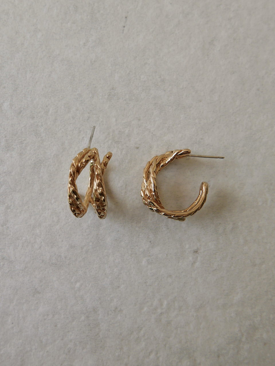 knot gold tone earrings