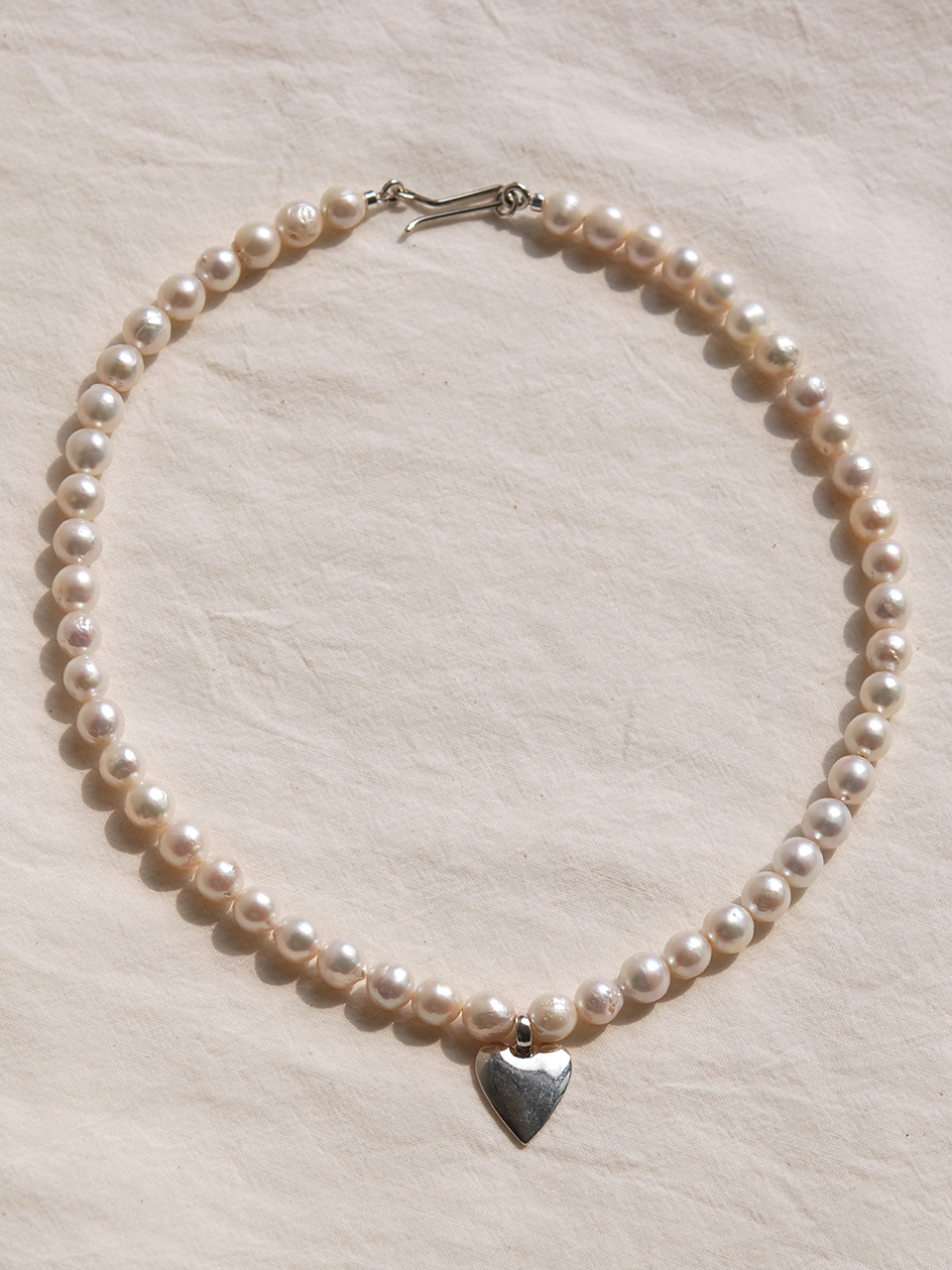 Heart with freshwater pearls necklace